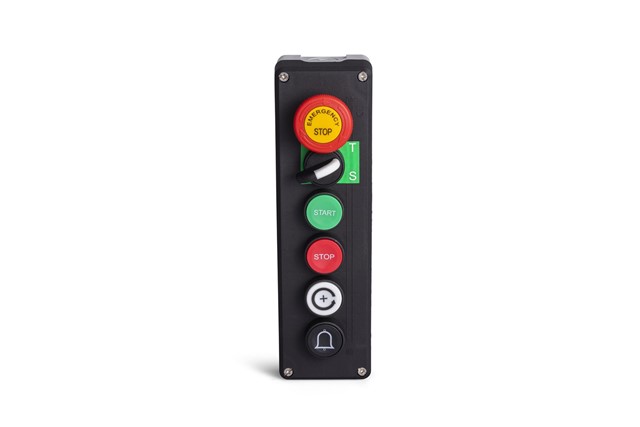 P Series Plastic 6 Holes CPDDH + CPDDB + CPDDK + CPDDY + CPDS20 + CPDEE + 5*C3CK (NO) + 2* C4CK (NC) Black-Grey Control Box